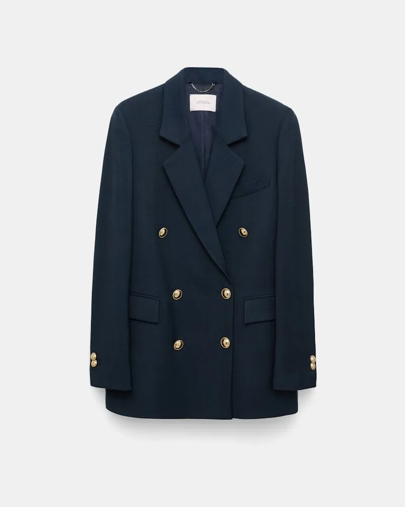 Dorothee Schumacher Zweireihiger Blazer mit goldenen Knöpfen Blau
