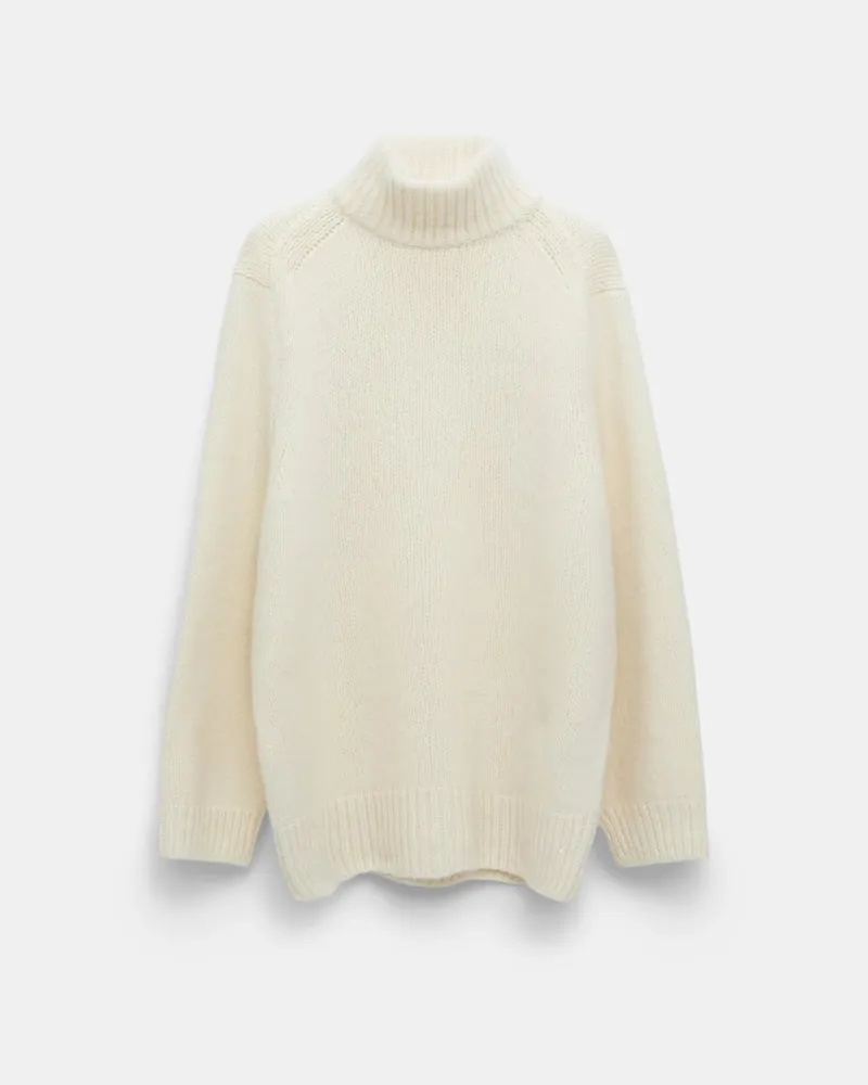 Dorothee Schumacher Rollkragenpullover aus Merino-Alpaka Garn Weiß