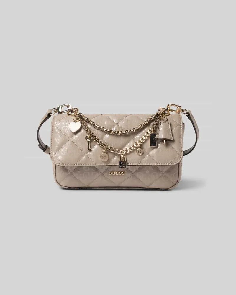 Guess Umhängetasche mit Label-Applikation Modell 'LIBBY Taupe