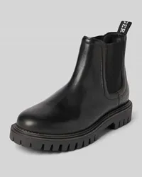 Tommy Hilfiger Lederboots mit strukturierter Sohle Black