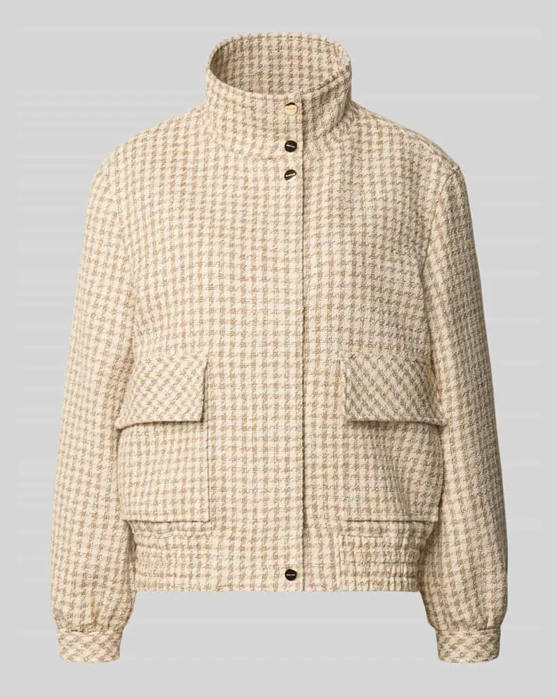 Marc Cain Jacke im Allover-Look mit Pattentaschen Camel