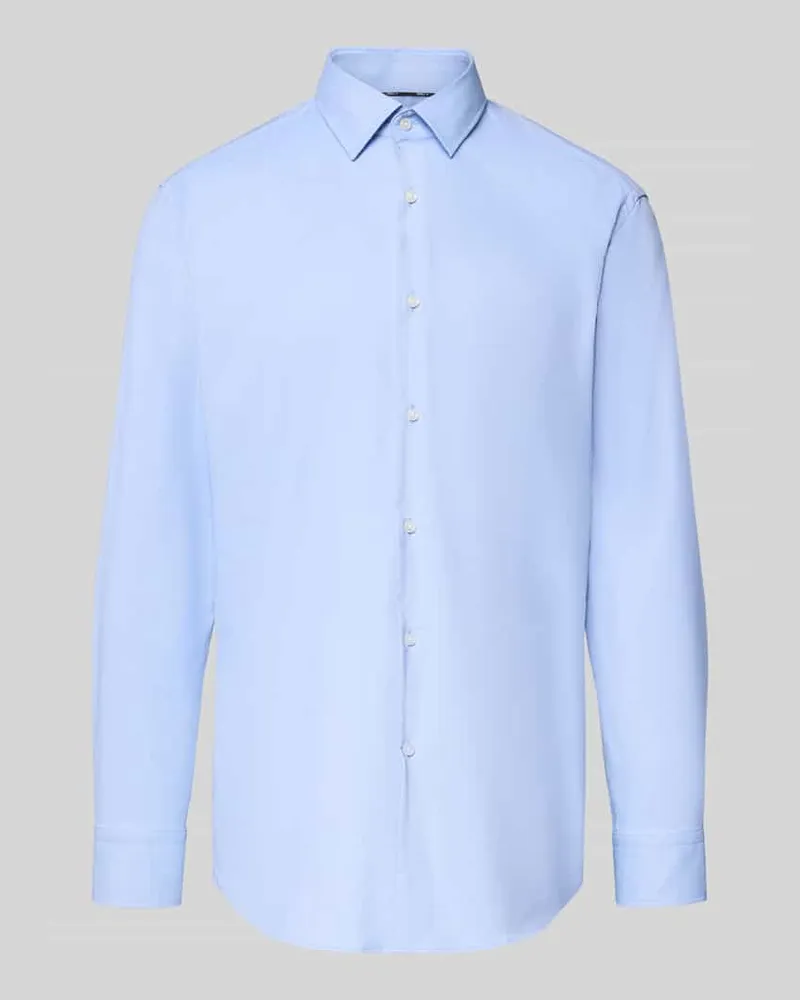 HUGO BOSS Slim Fit Hemd mit einreihiger Knopfleiste Modell 'HANK Bleu