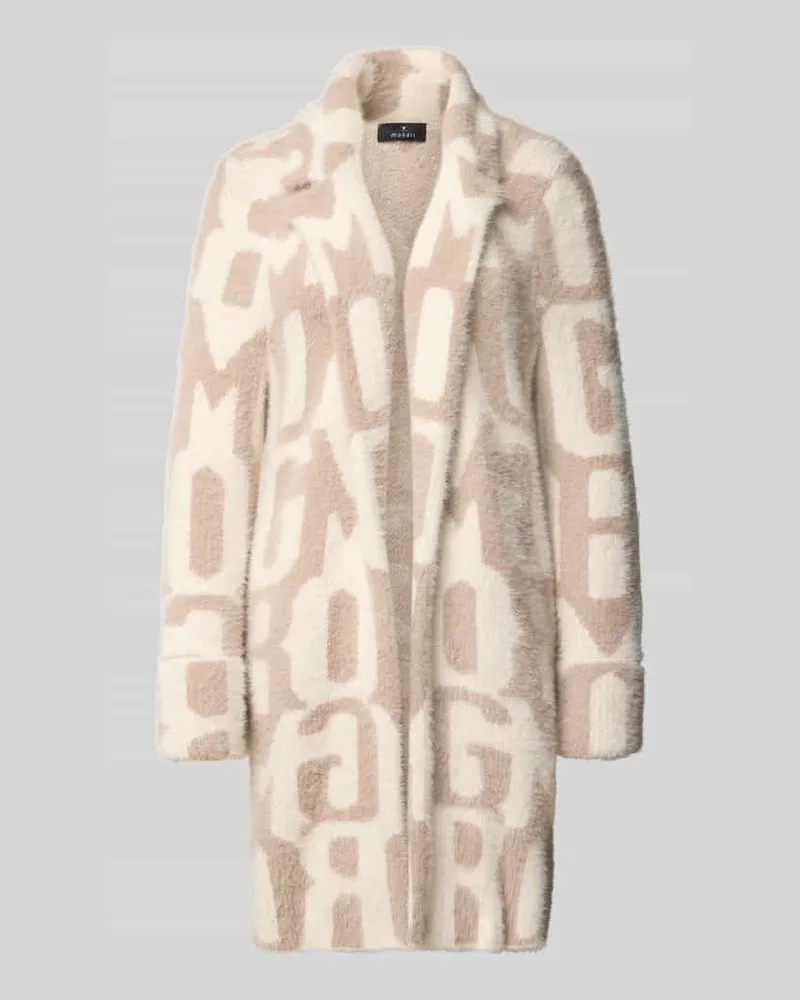 monari Relaxed Fit Mantel mit Allover-Statement-Print Beige