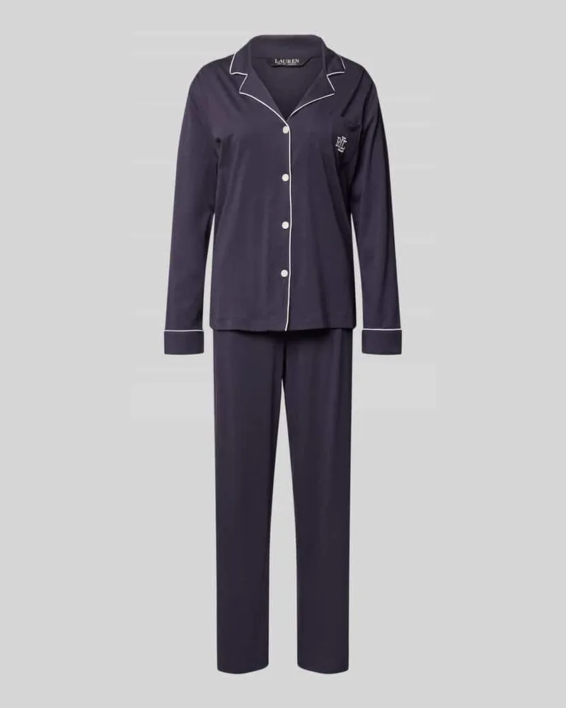 Ralph Lauren Pyjama aus Baumwoll-Modal-Mix Marine