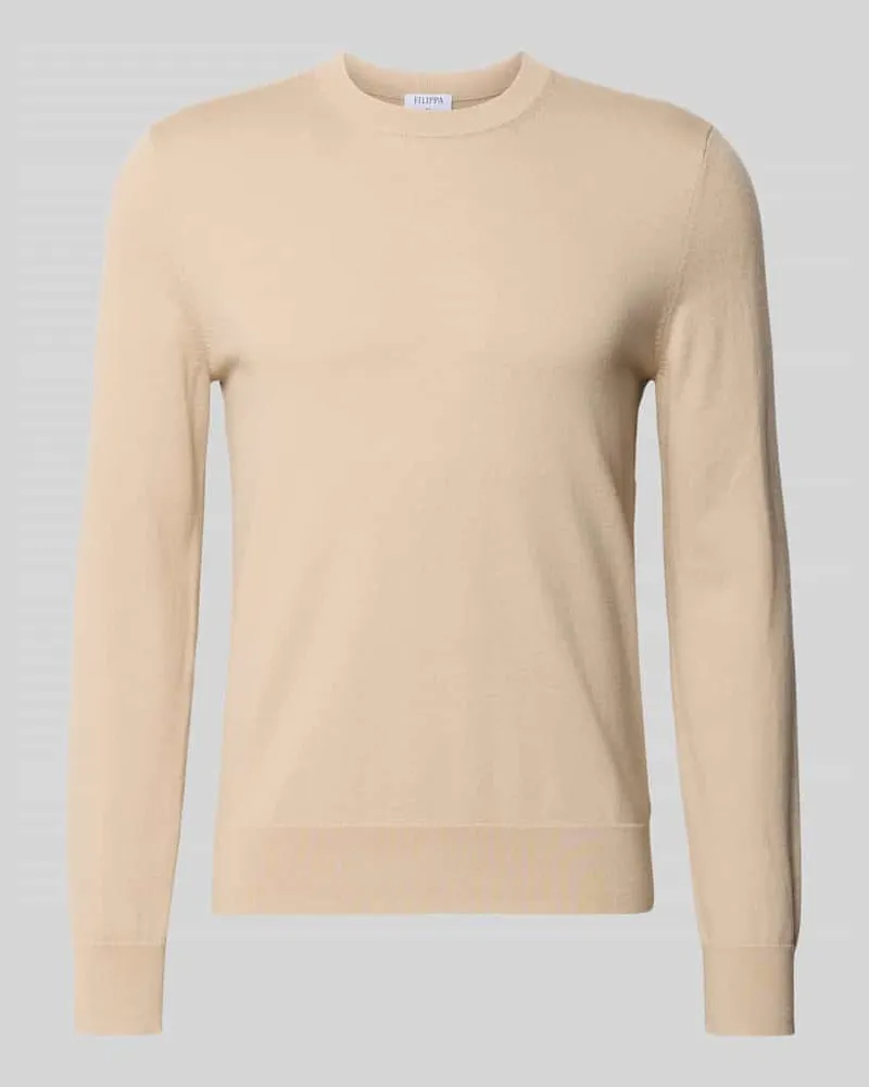 Filippa K Wollpullover mit gerippten Abschlüssen Beige