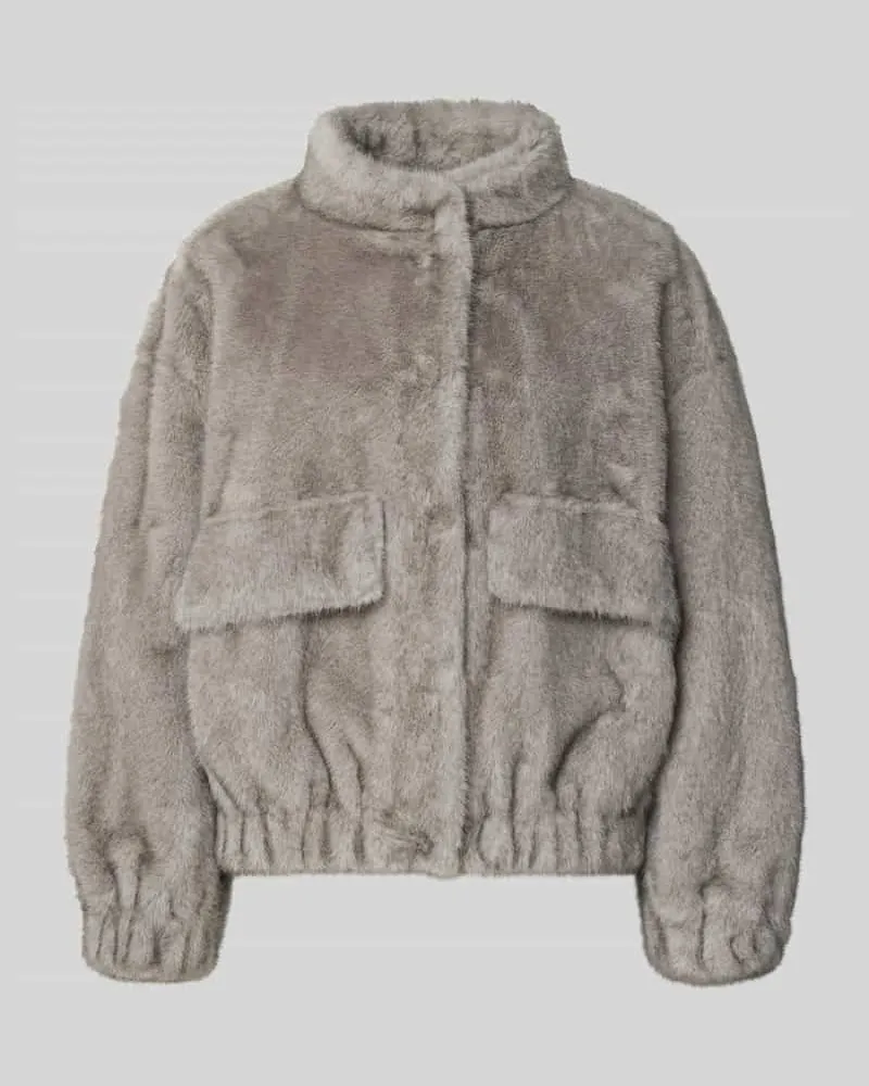 Liu Jo Regular Fit Jacke aus Kunstfell Modell 'GIACCONE Hellgrau