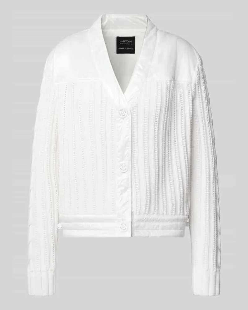 Marc Cain Strickjacke mit V-Ausschnitt Offwhite