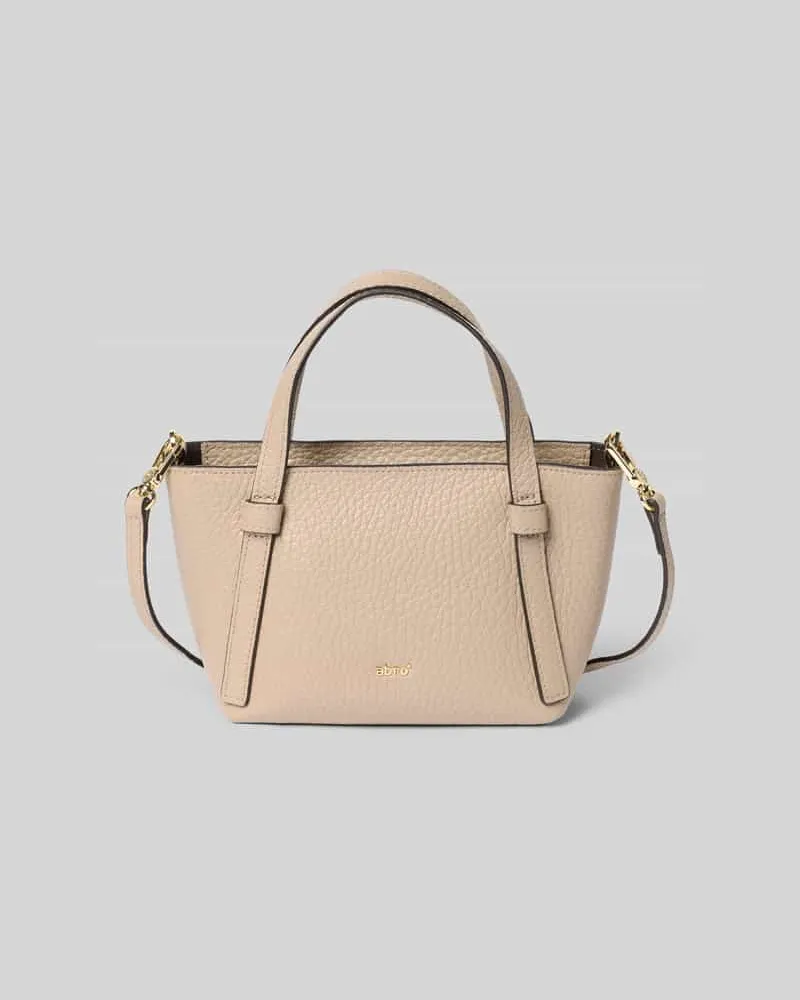 Abro Handtasche mit Label-Applikation Modell 'COSMO mini Taupe