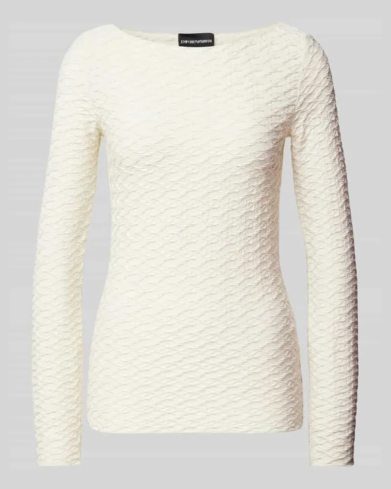 Emporio Armani Longsleeve mit U-Boot-Ausschnitt Weiss