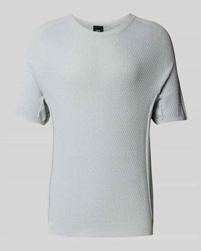 AlphaTauri Strickpullover mit gerippten Abschlüssen Hellgrau