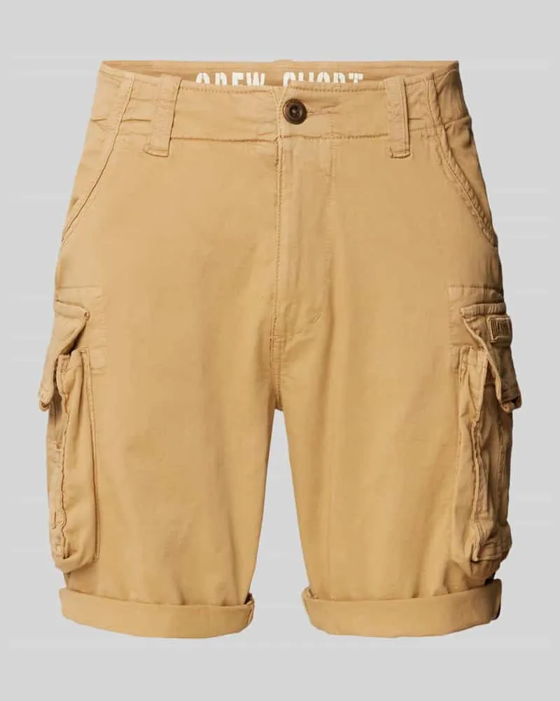 Alpha Industries Regular Fit Cargoshorts mit Label-Stitching Modell 'CREW SHORT Sand