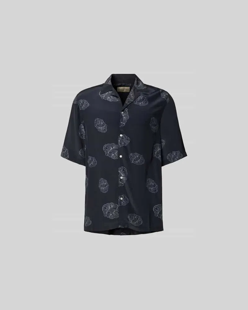 Officine Generale Relaxed Fit Langarmbluse aus Viskose Black