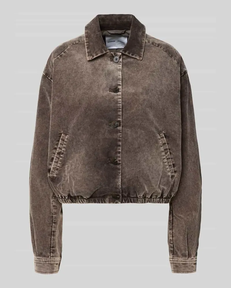 Samsøe & Samsøe Jacke aus Cord mit Eingrifftaschen Modell 'KELLA Mittelbraun