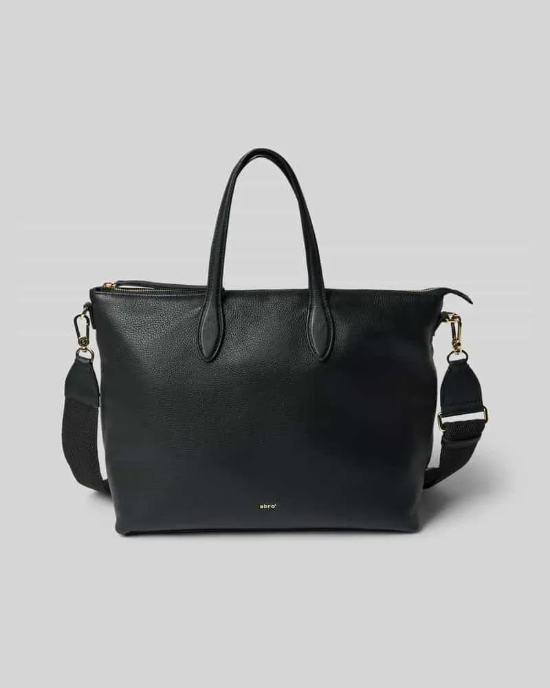 Abro Shopper mit Label-Applikation Modell 'CLIVIA Black