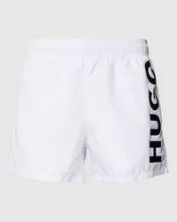 HUGO BOSS Badehose mit Label-Print Modell 'ABAS Weiss