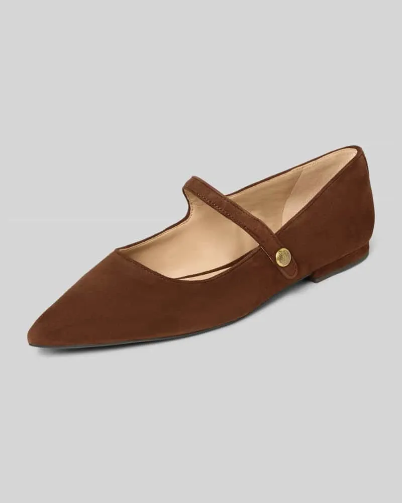Ralph Lauren Ballerinas mit Label-Detail Modell 'LONDYN Mittelbraun