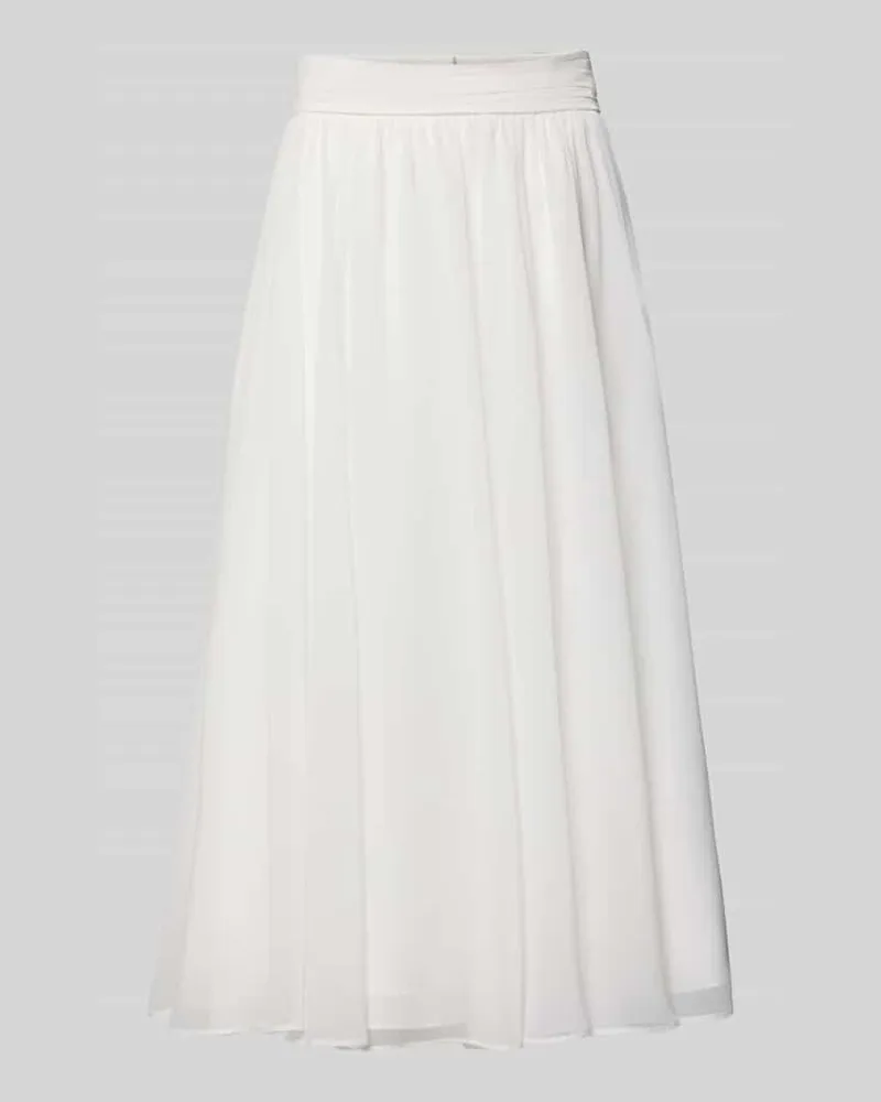 LUXUAR Midirock aus Chiffon mit Reißverschluss Offwhite
