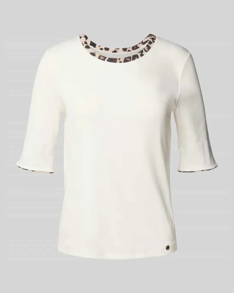 Marc Cain Regular Fit T-Shirt mit Animal-Print Offwhite
