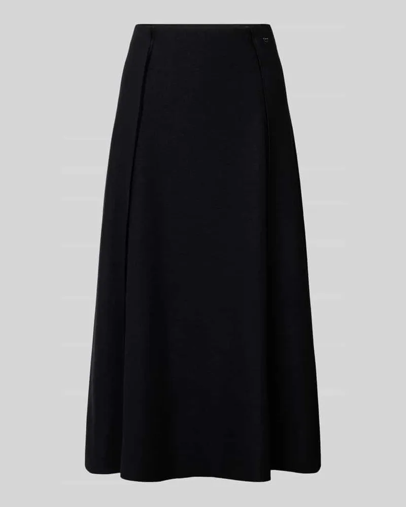 Marc Cain Midirock aus Wolle mit Teilungsnähten Black