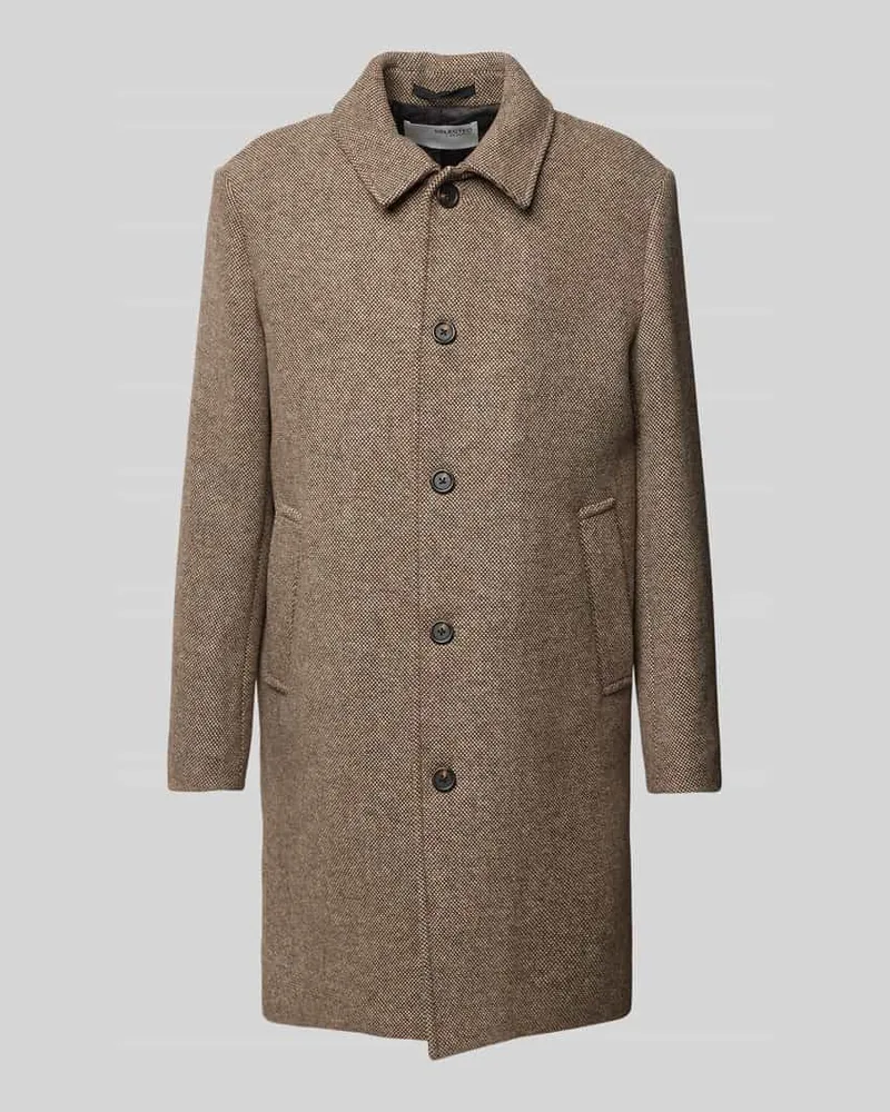 Selected Homme Mantel mit Kentkragen Modell 'ARCHIVE Dunkelbraun