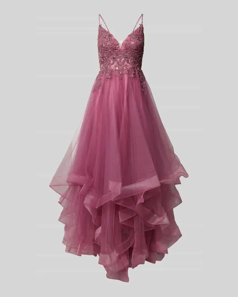 Mascara Abendkleid mit Ziersteinbesatz Rosa
