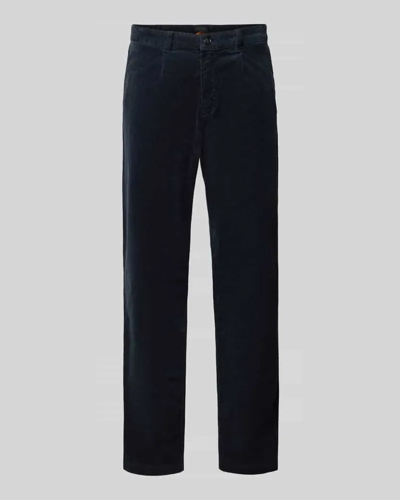 HUGO BOSS Tapered Cordhose aus Baumwoll-Mix Modell Marine