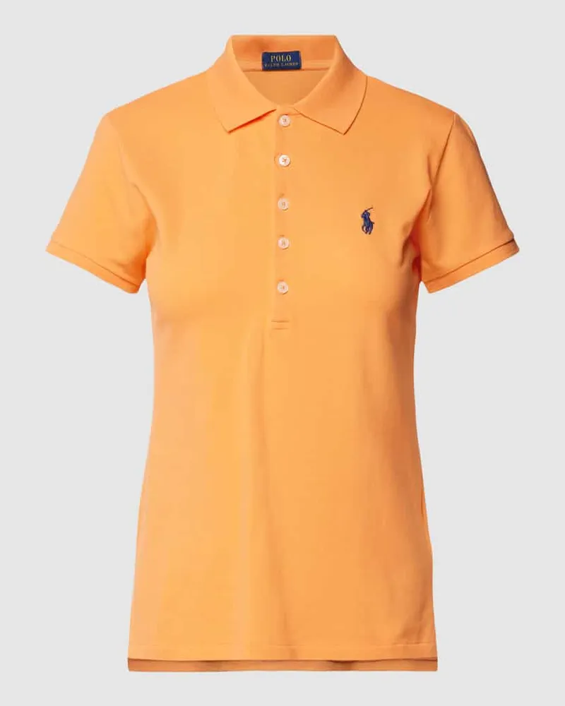 Ralph Lauren Slim Fit Poloshirt mit Label-Stitching Modell 'JULIE Apricot