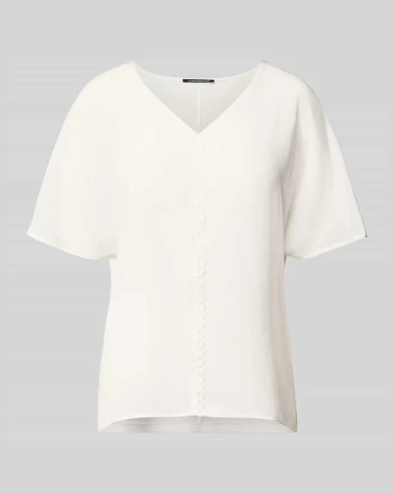 Luisa Cerano Blusenshirt mit V-Ausschnitt Offwhite