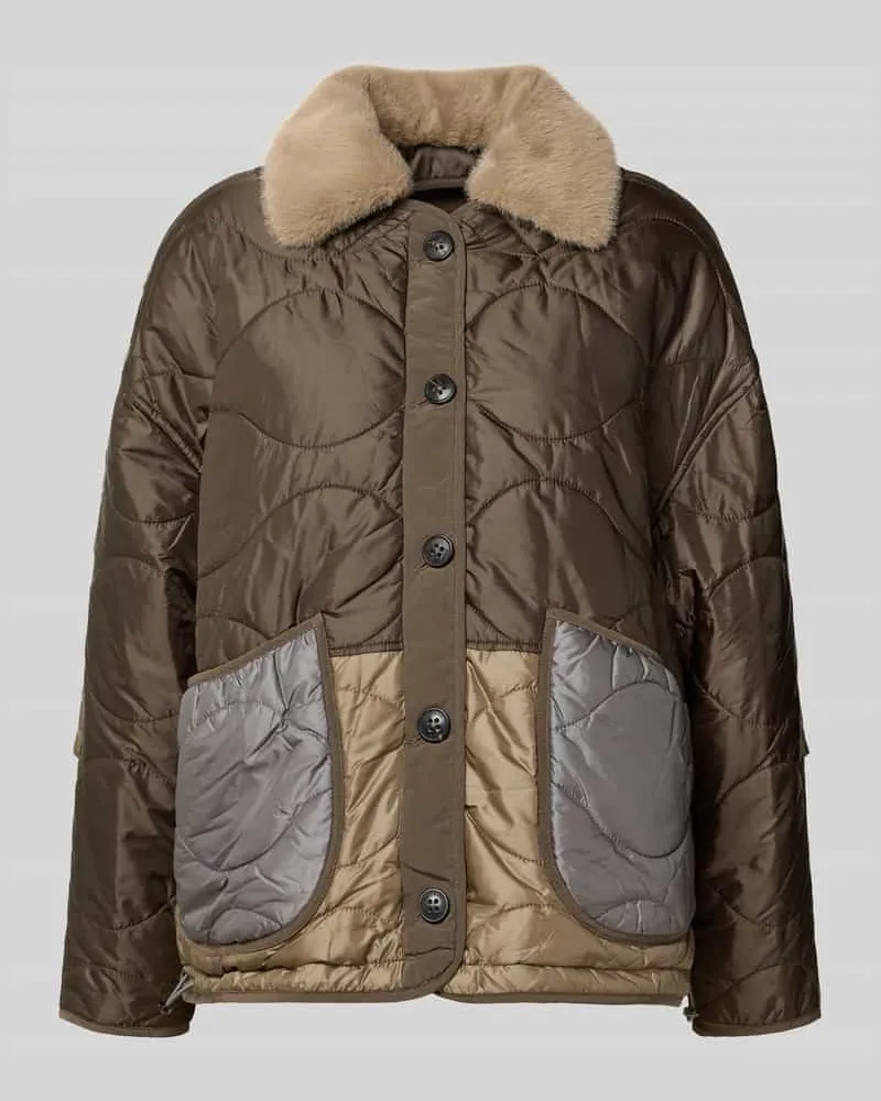 Blonde No. 8 Steppjacke mit Knopfleiste und Eingrifftaschen Taupe