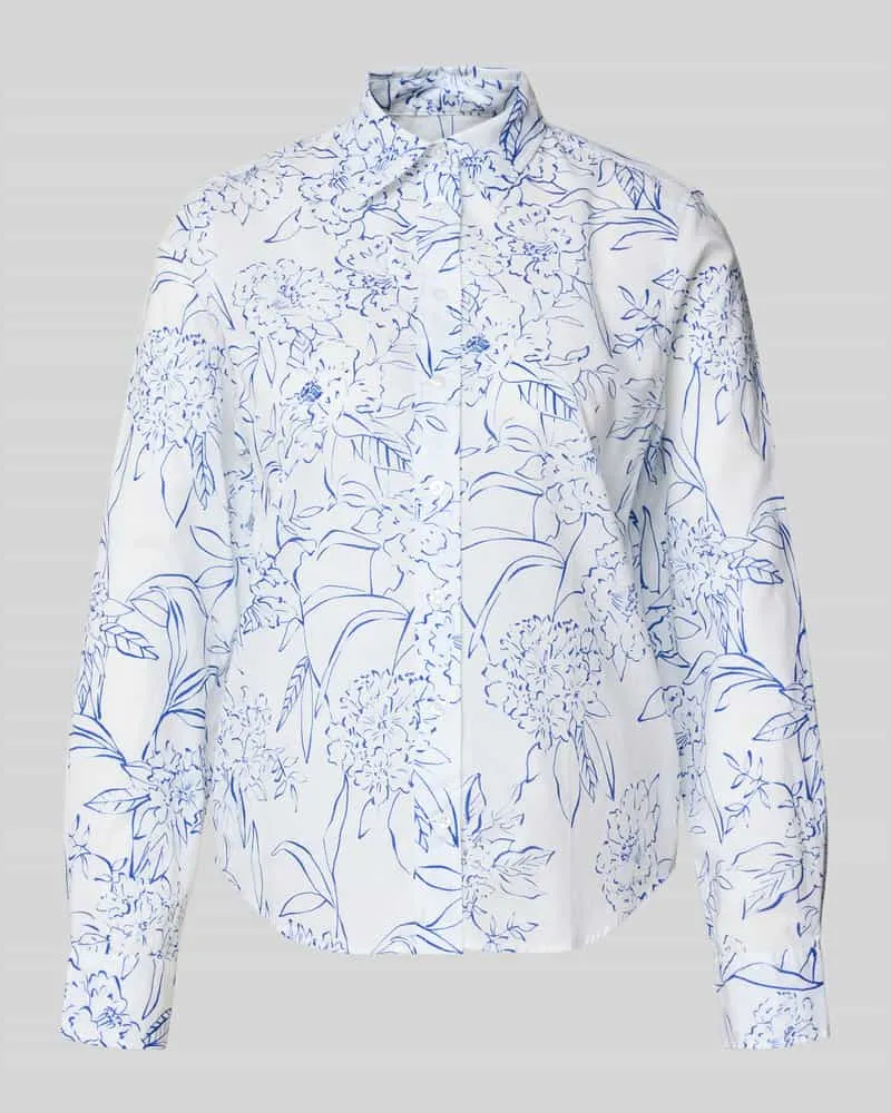 Gant Regular Fit Bluse im Allover-Look Weiss