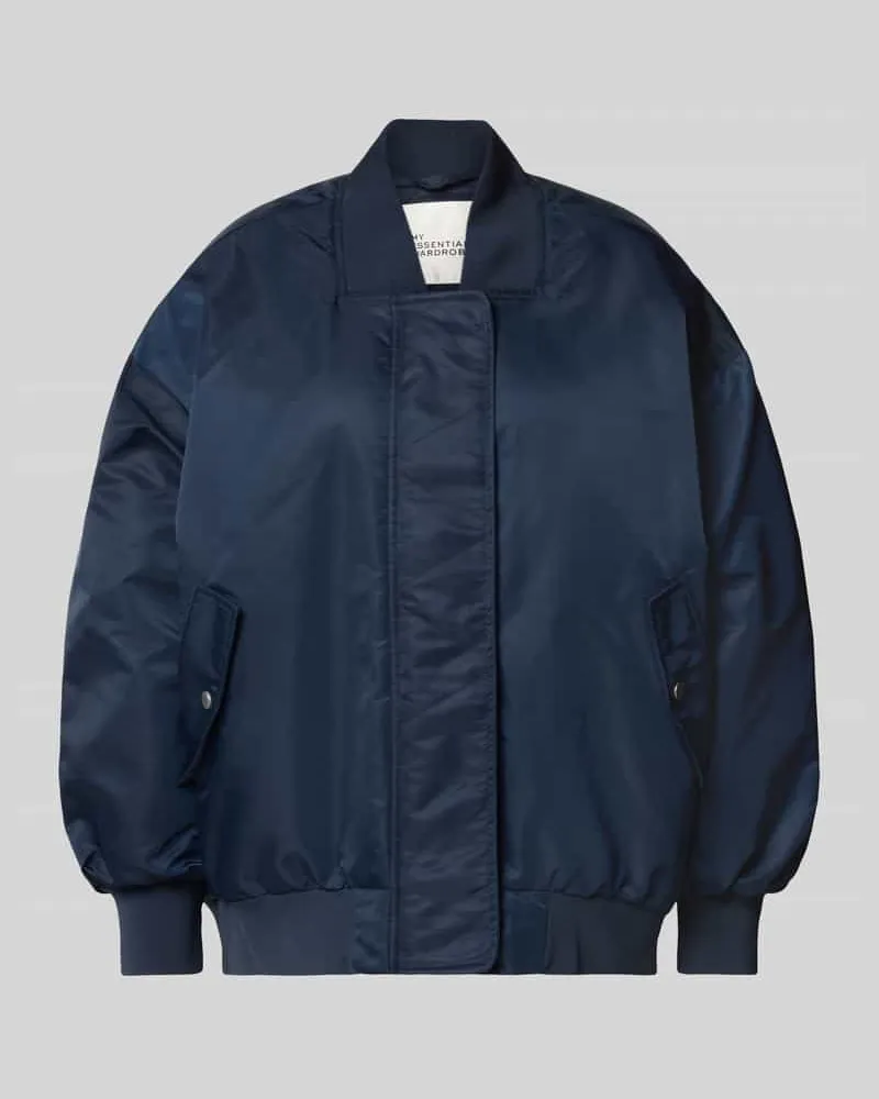 My Essential Wardrobe Bomberjacke mit gerippten Abschlüssen Modell 'Helga Marine