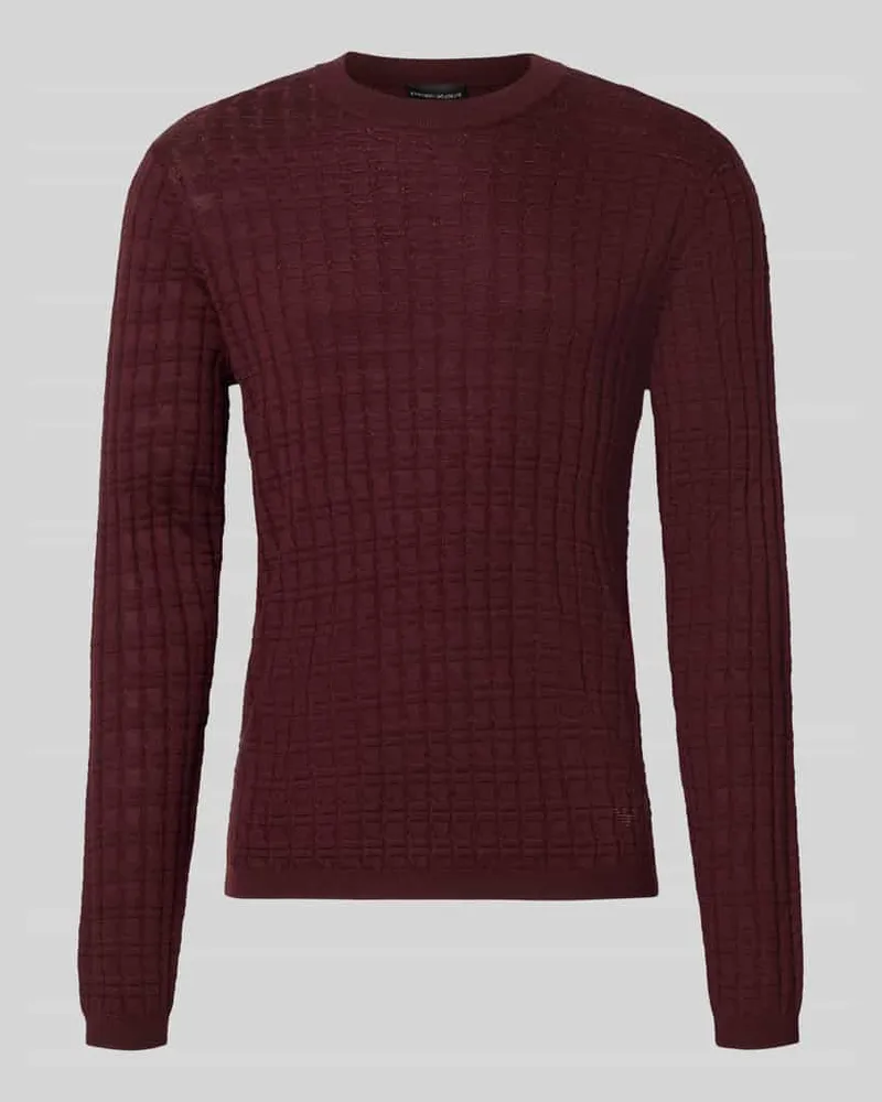 Emporio Armani Strickpullover mit Struktur-Muster Bordeaux
