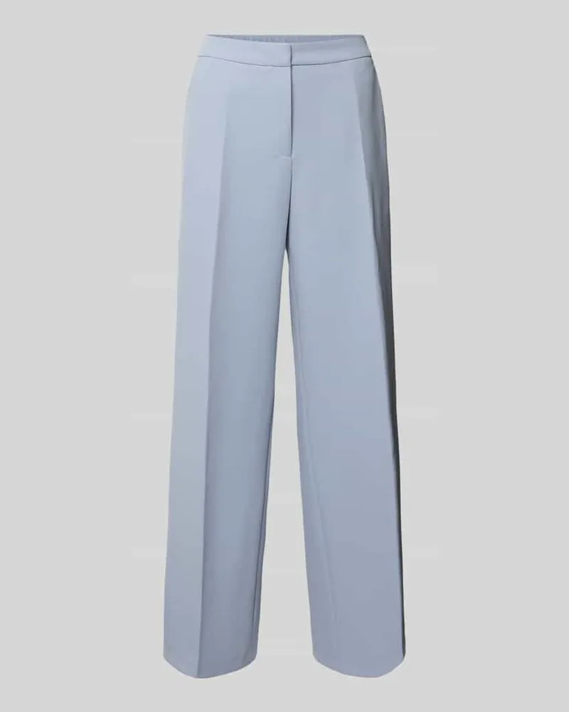 S.Oliver Regular Fit Weite Hose mit Bügelfalten Rauchblau