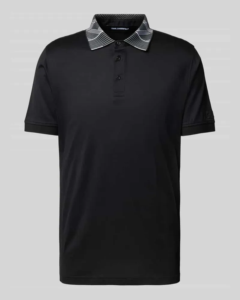 Karl Lagerfeld Poloshirt mit Label-Detail Black