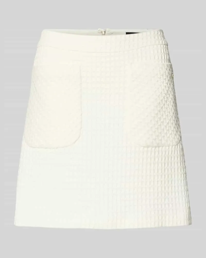 Marc Cain Minirock aus Baumwoll-Mix mit Strukturmuster Offwhite