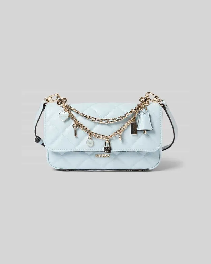 Guess Umhängetasche mit Label-Applikation Modell 'LIBBY Hellblau