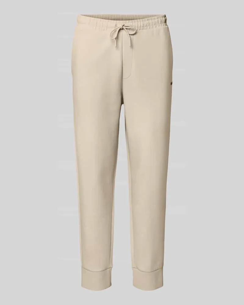 HUGO BOSS Regular Fit Sweatpants aus Baumwoll-Mix Beige