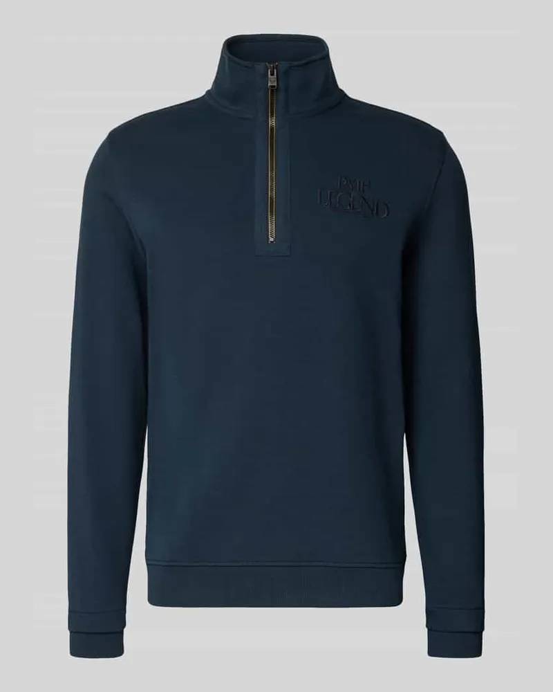 PME Legend Sweatshirt mit Stehkragen und Reißverschluss Marine