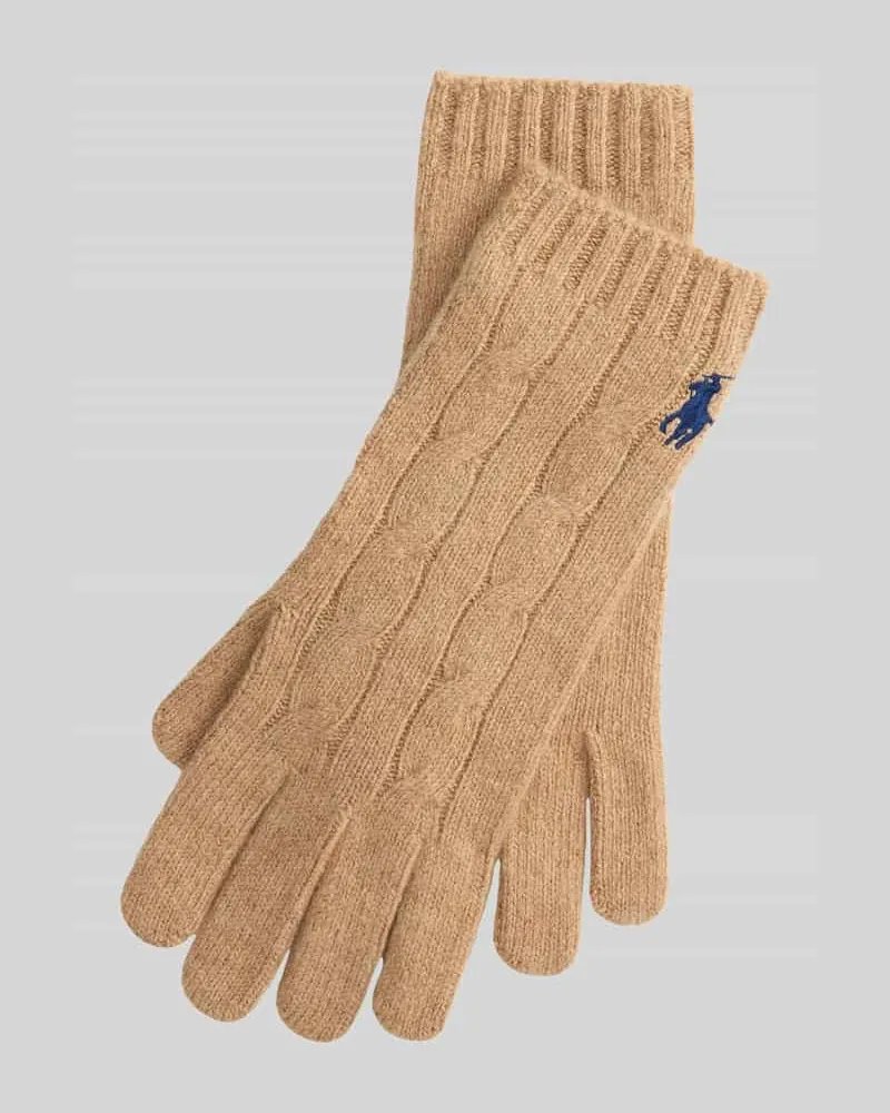 Ralph Lauren Handschuhe aus Woll-Mix mit Logo-Stitching Camel