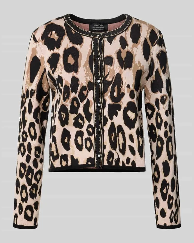 Marc Cain Regular Fit Strickjacke mit Viskose-Anteil Camel