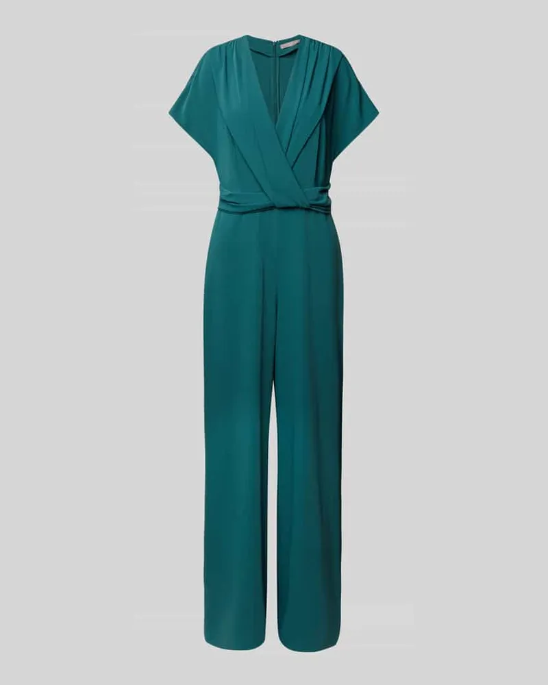 Christian Berg Jumpsuit mit V-Ausschnitt Dunkelgruen