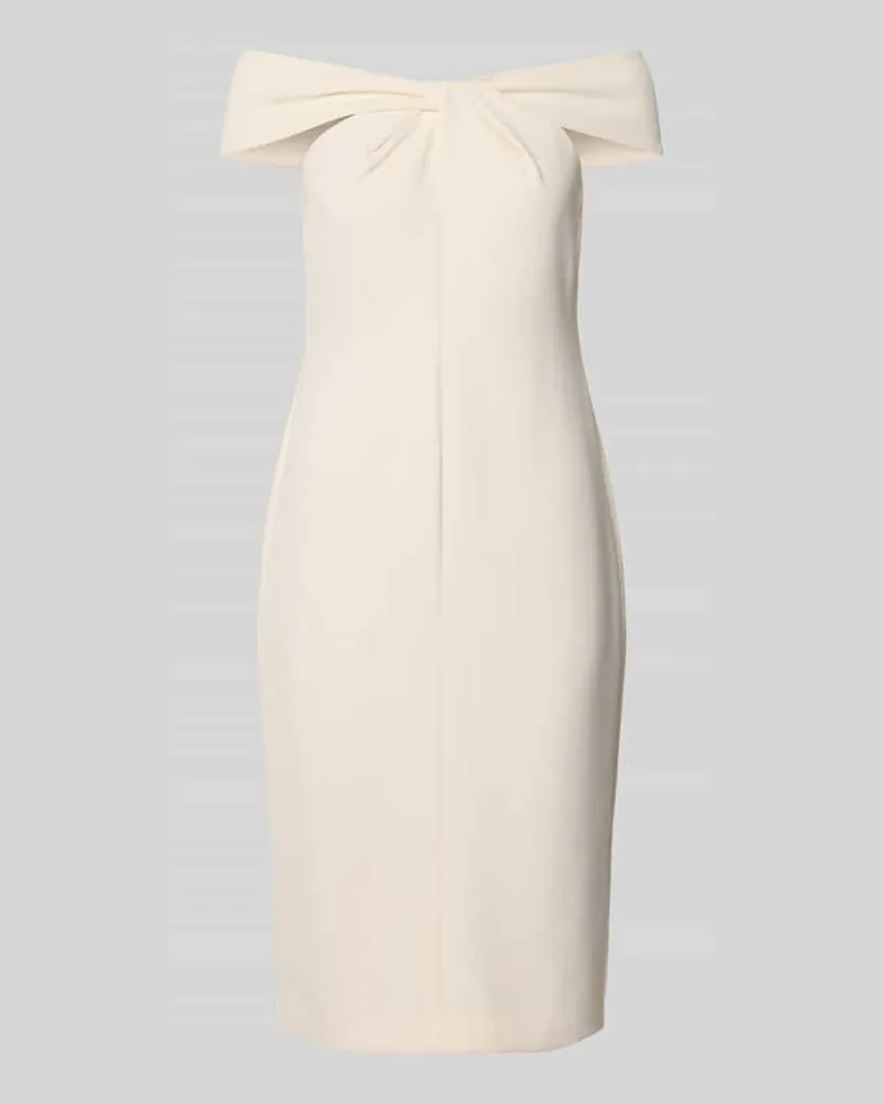 Ralph Lauren Knielanges Cocktailkleid mit Knoten-Detail Modell 'TAKOTA Beige