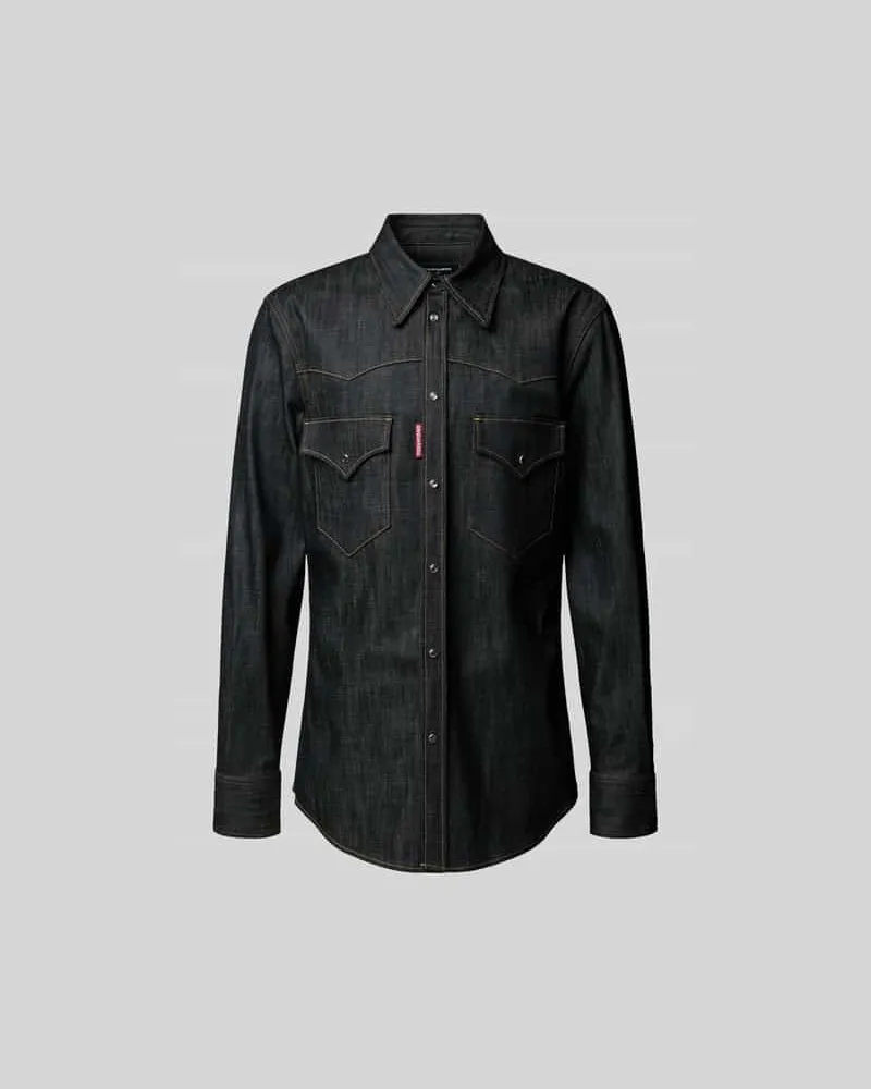 Dsquared2 Freizeithemd mit Knopfleiste Black
