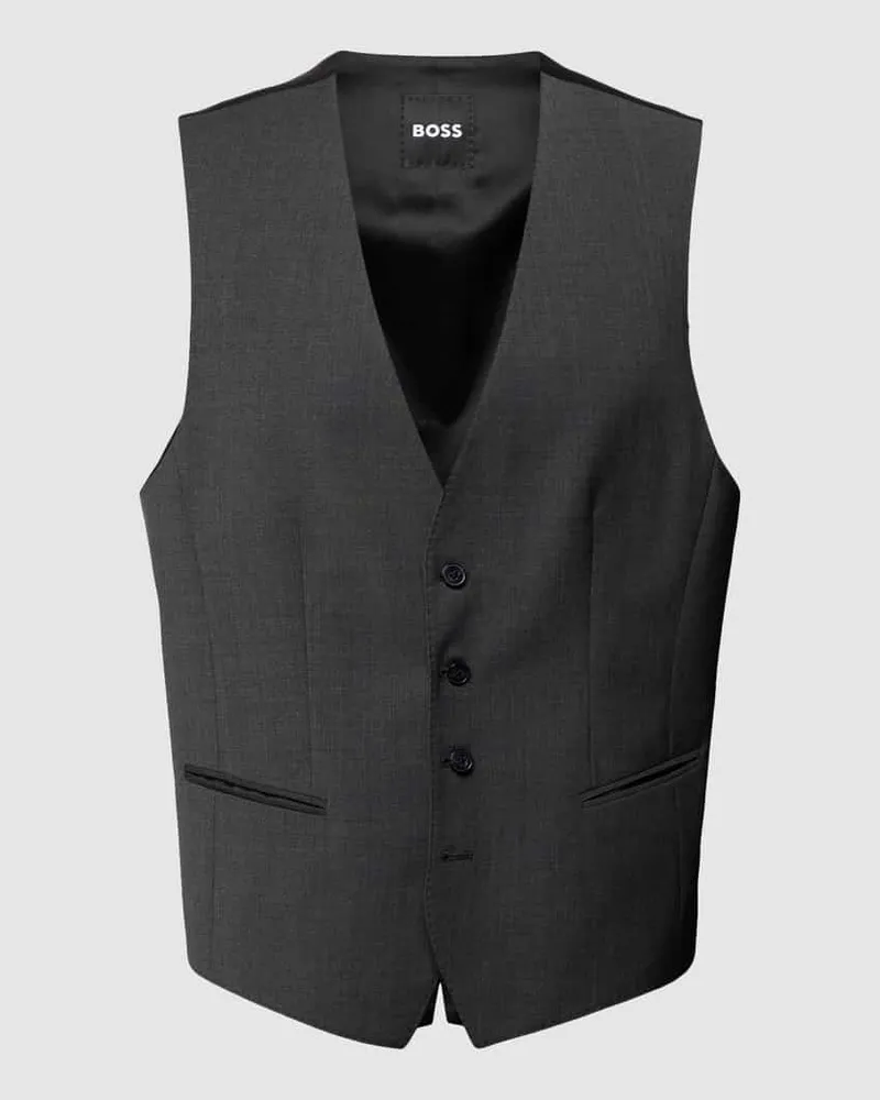 HUGO BOSS Weste mit Paspeltaschen Anthrazit