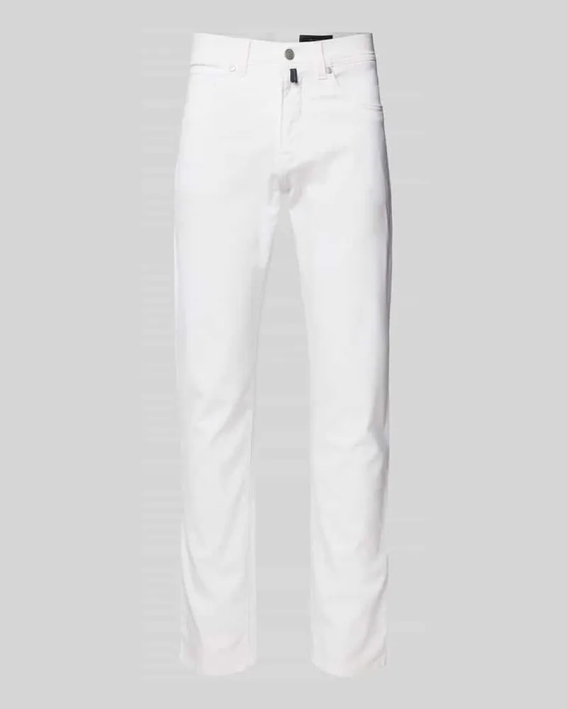 Pierre Cardin Tapered Fit Hose mit Eingrifftaschen Modell 'Lyon Weiss