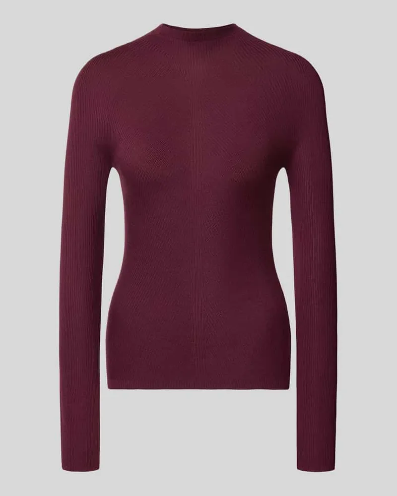 HUGO BOSS Slim Fit Turtleneck-Pullover aus reiner Schurwolle Modell 'FOLIORA Bordeaux