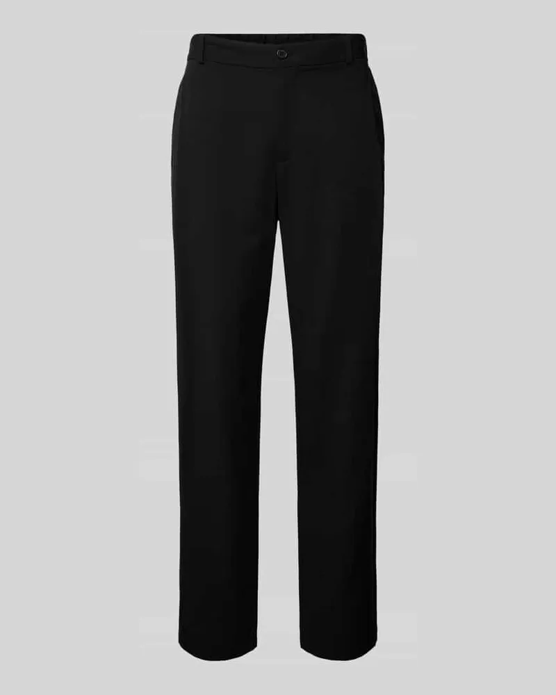 Emporio Armani Regular Fit Hose mit Leinen-Anteil Black