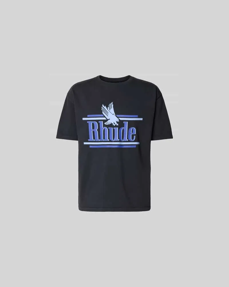 RHUDE Regular Fit T-Shirt aus reiner Baumwolle Black