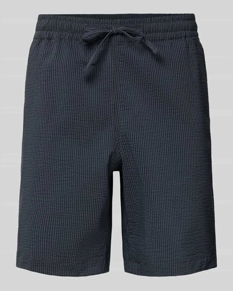 Lacoste Loose Fit Shorts aus Baumwoll-Mix Dunkelblau