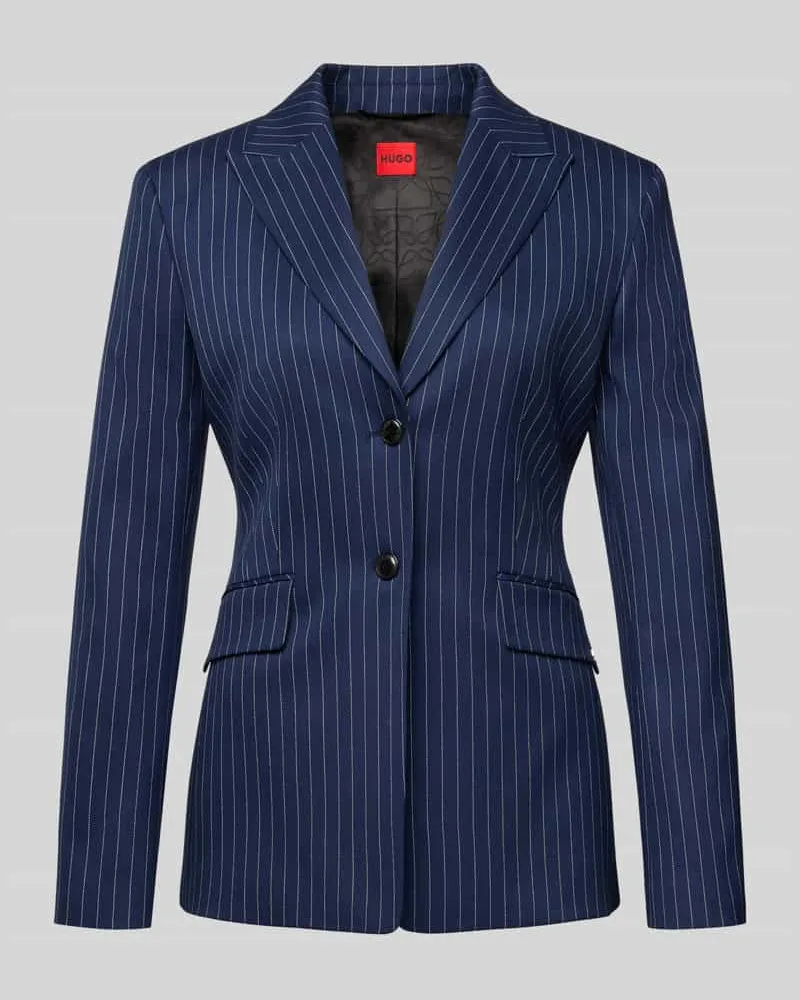 HUGO BOSS Regular Fit Kurzblazer mit Allover-Muster Modell 'ASMALLA Marine